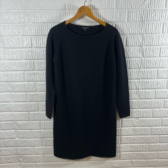 Lafayette 148 100% Wool Black Long Sleeve Sweater Dress Small - Picture 1 of 4